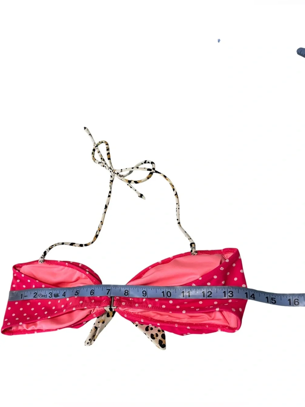 Victoria's Secret Pink Polka Dot Animal Print Halter Bikini Top L/G